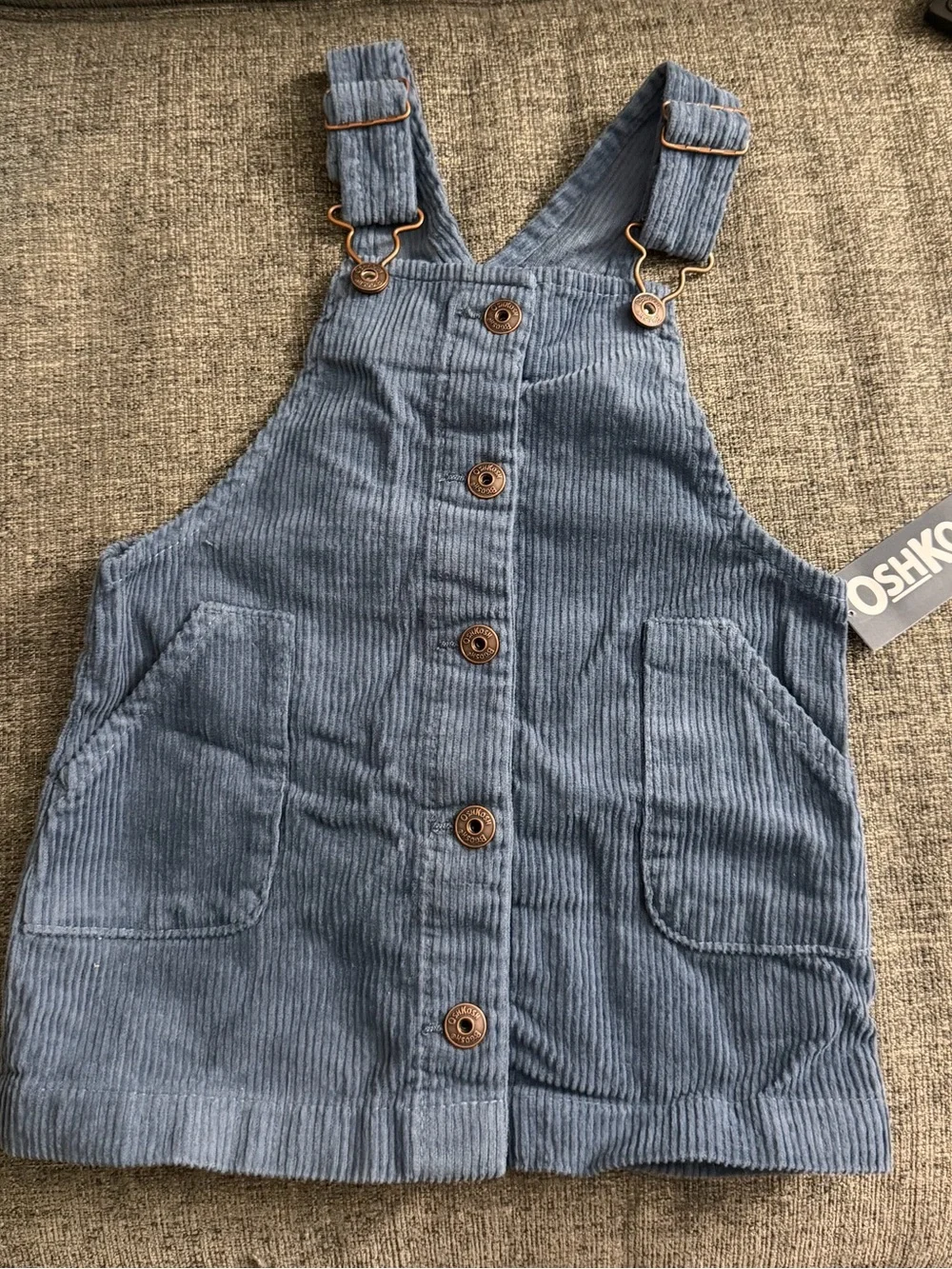 OSHKOSH B’GOSH Toddler Girl Corduroy Skirtall - Blue NEW 18M
